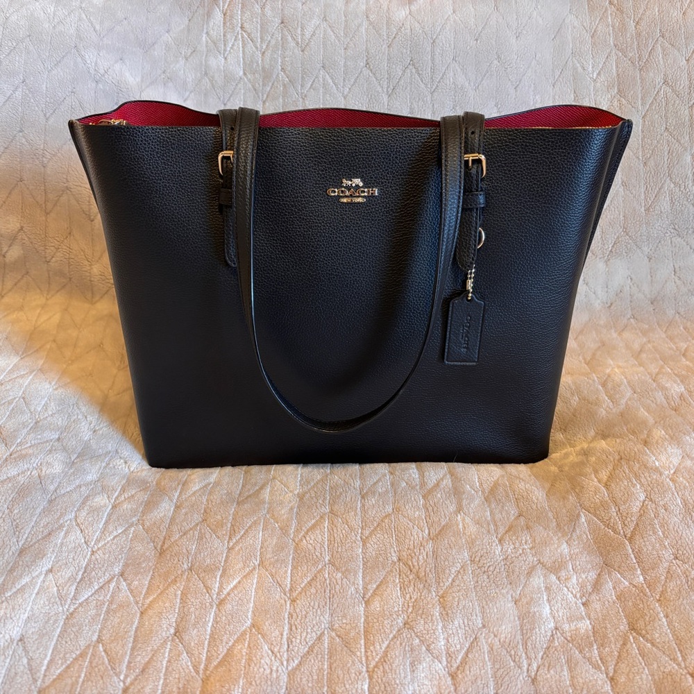 Coach Mollie Black Leather Tote Bag